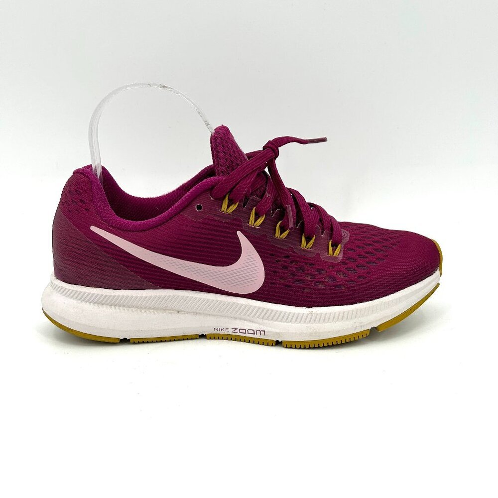 NIKE Zoom Pegasus 34 Women's Purple Burgundy Running Athletic Sneakers Shoes 7